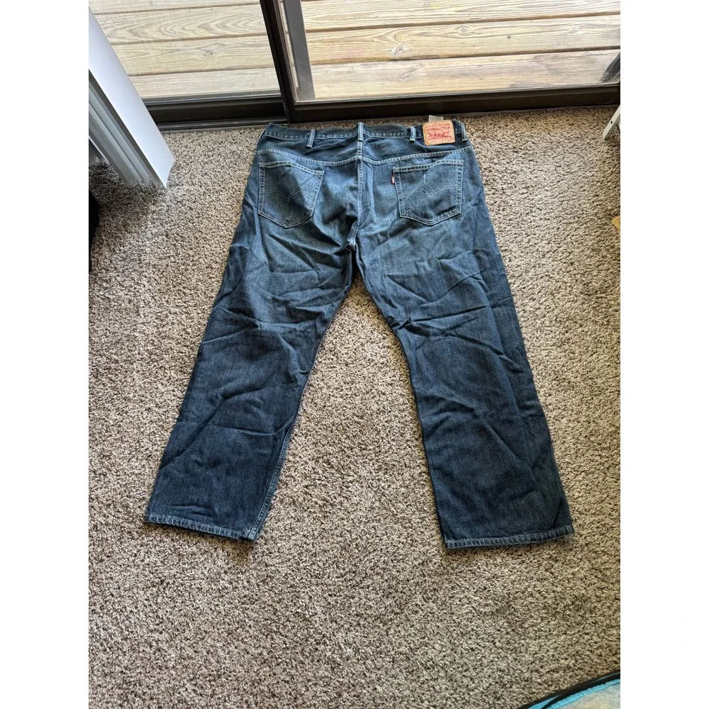 Levis 569 Loose Straight Fit Jeans Mens 42x30 Dark Wash Blue Denim